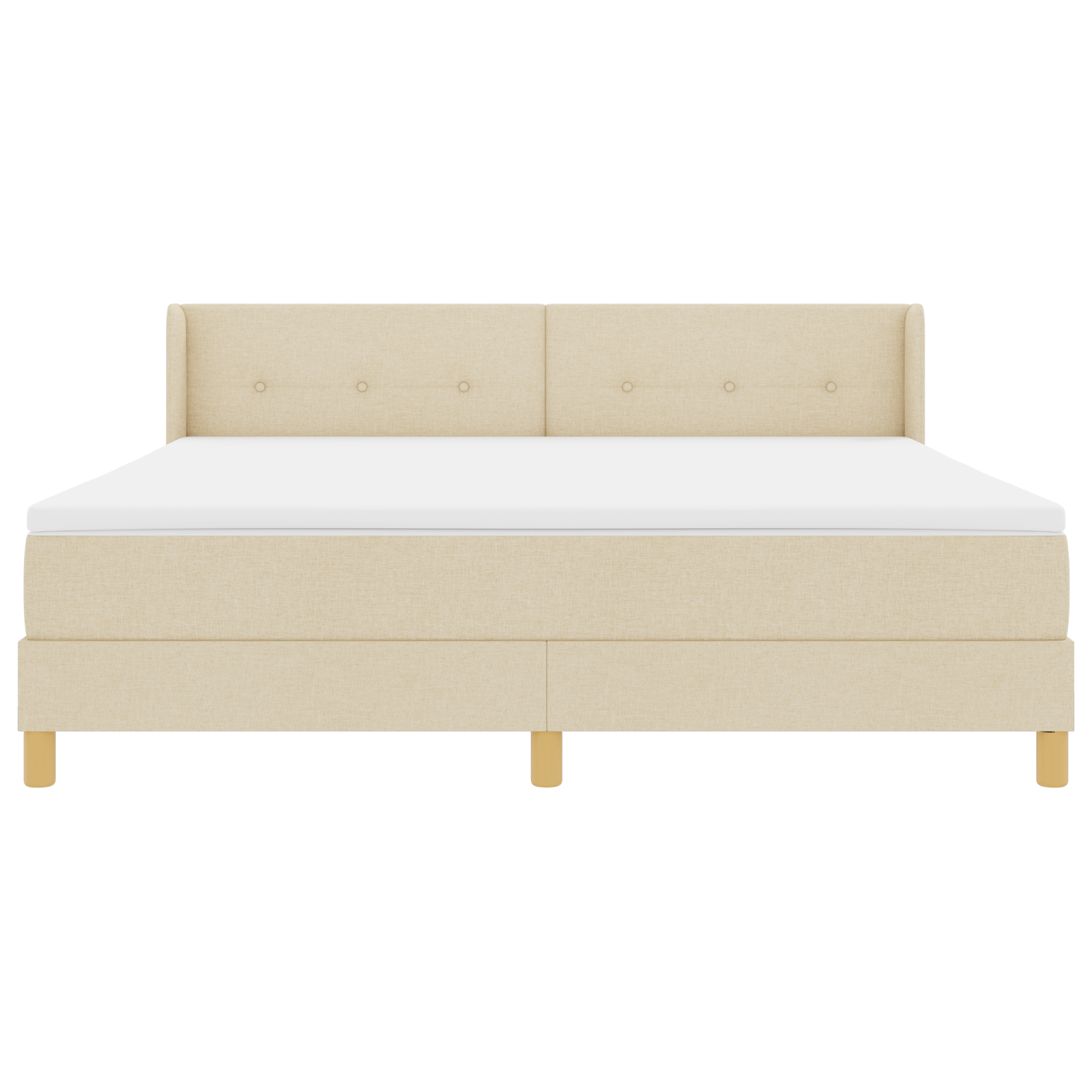 Boxspringbed met matras stof crèmekleurig 180x200 cm