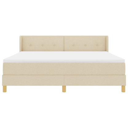 Boxspringbed met matras stof crèmekleurig 180x200 cm