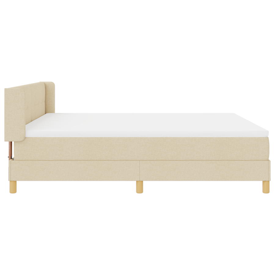Boxspringbed met matras stof crèmekleurig 180x200 cm