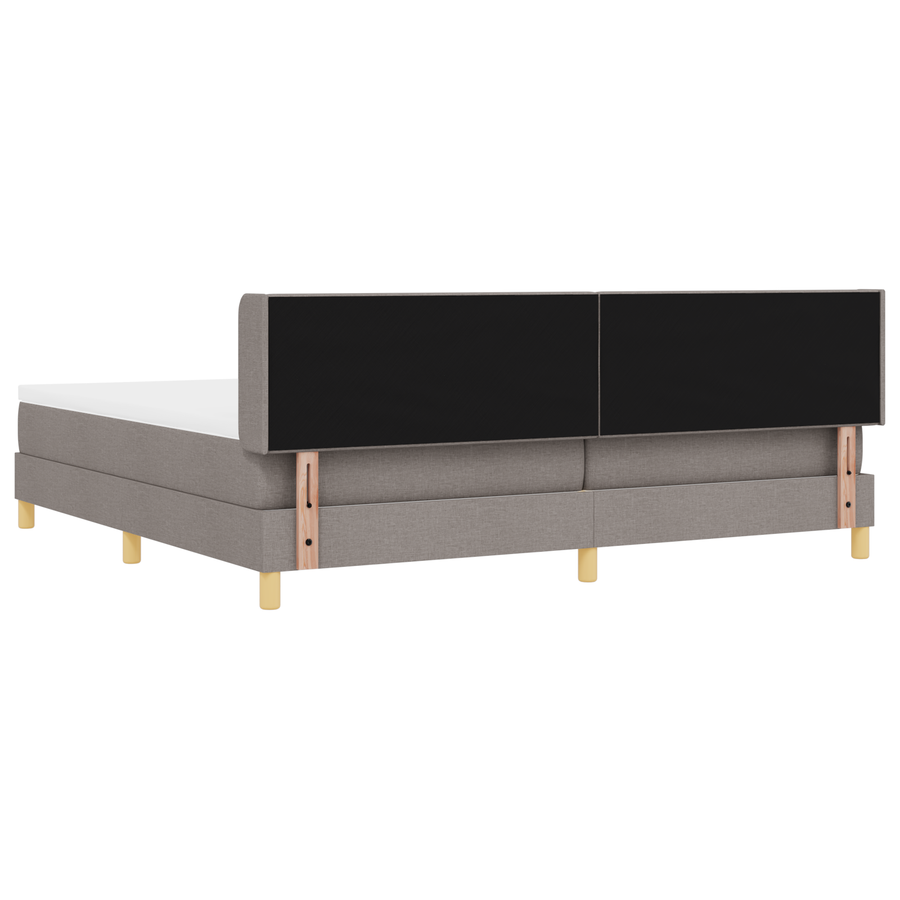 Boxspringbed met matras stof taupe 200x200 cm