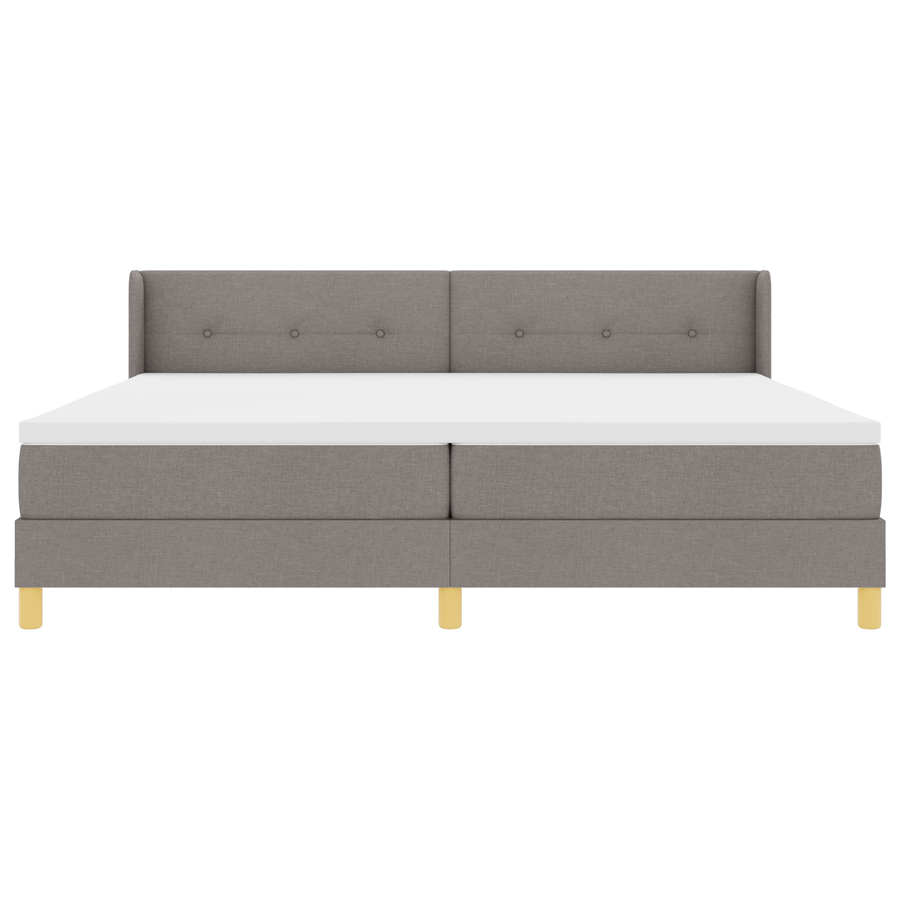 Boxspringbed met matras stof taupe 200x200 cm