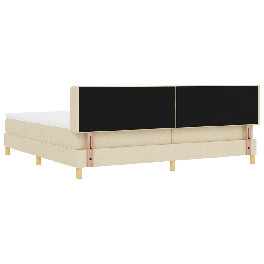 Boxspringbed met matras stof crèmekleurig 200x200 cm