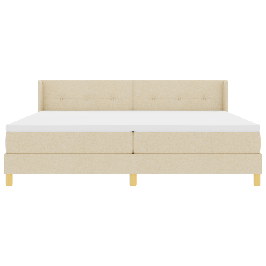 Boxspringbed met matras stof crèmekleurig 200x200 cm