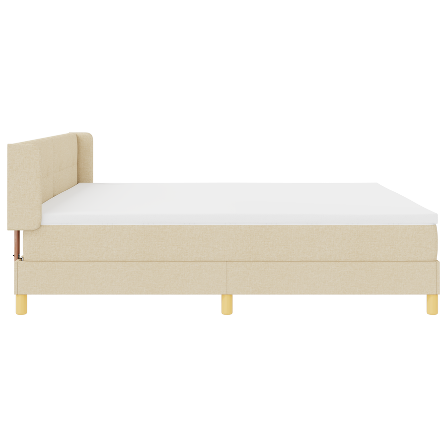 Boxspringbed met matras stof crèmekleurig 200x200 cm