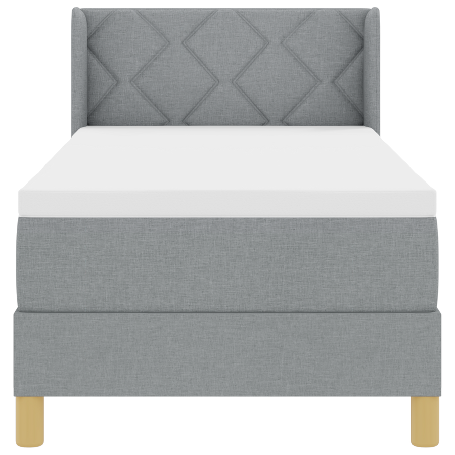 Boxspringbed met matras stof lichtgrijs 80x200 cm