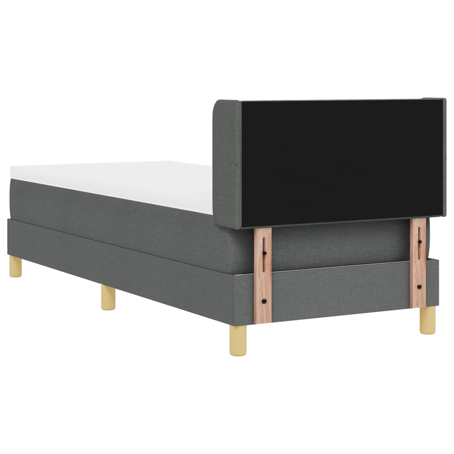 Boxspringbed met matras stof donkergrijs 80x200 cm