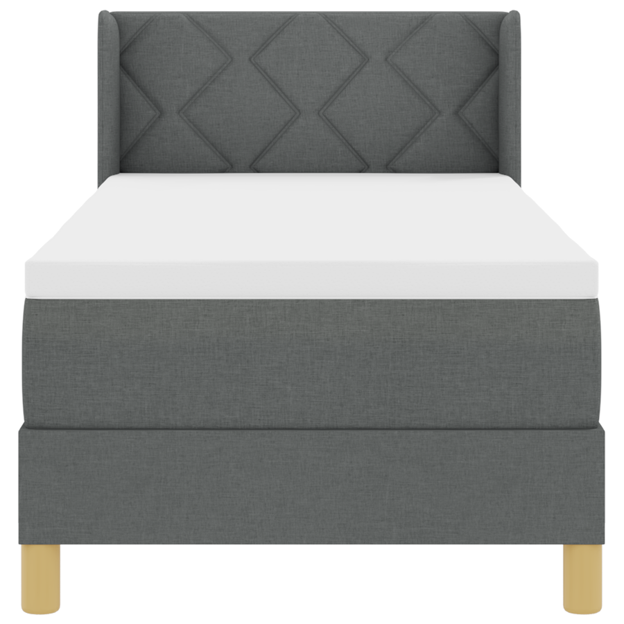 Boxspringbed met matras stof donkergrijs 80x200 cm