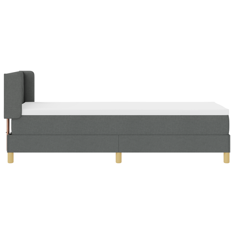 Boxspringbed met matras stof donkergrijs 80x200 cm