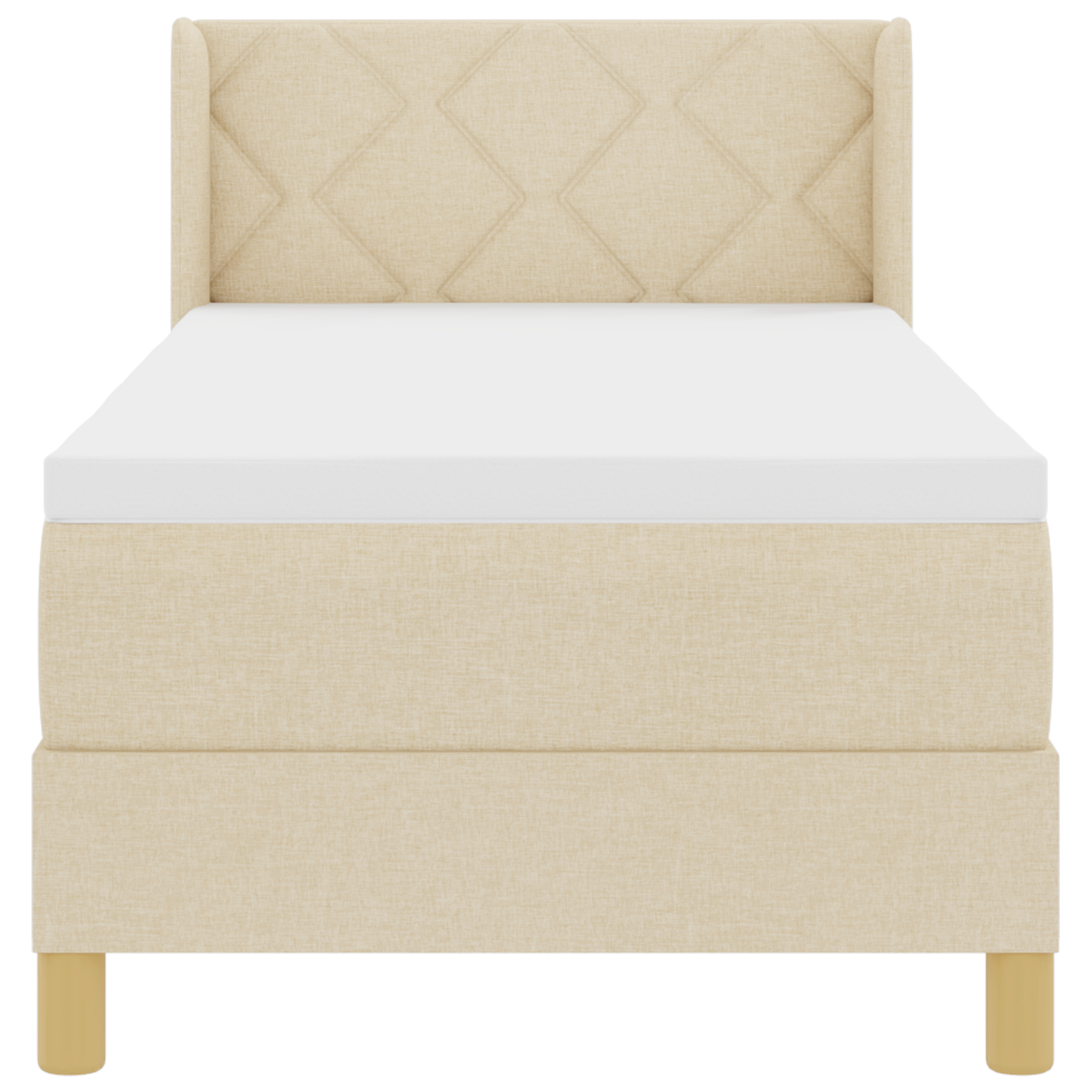 Boxspringbed met matras stof crèmekleurig 80x200 cm