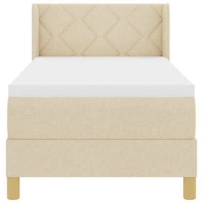 Boxspringbed met matras stof crèmekleurig 80x200 cm