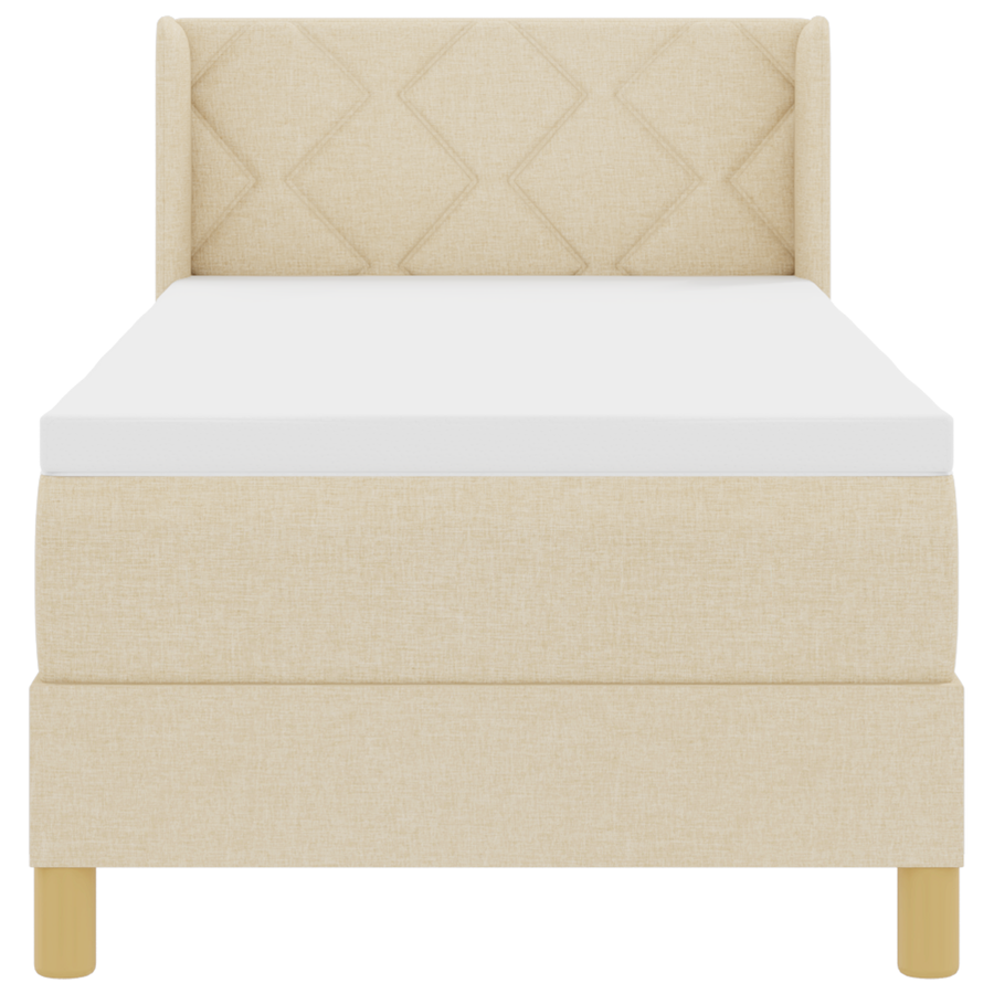 Boxspringbed met matras stof crèmekleurig 80x200 cm