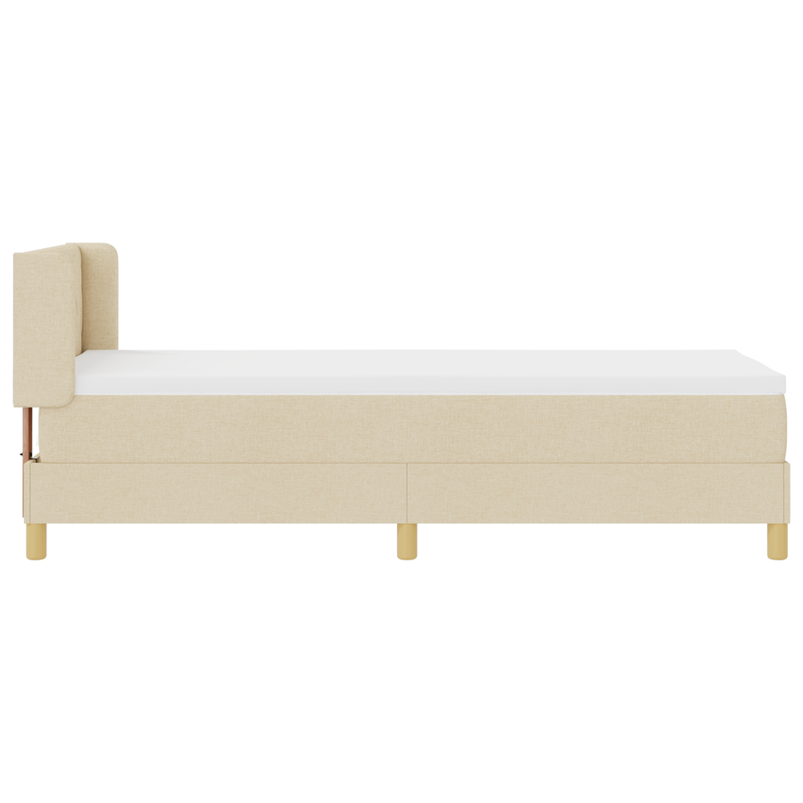 Boxspringbed met matras stof crèmekleurig 80x200 cm