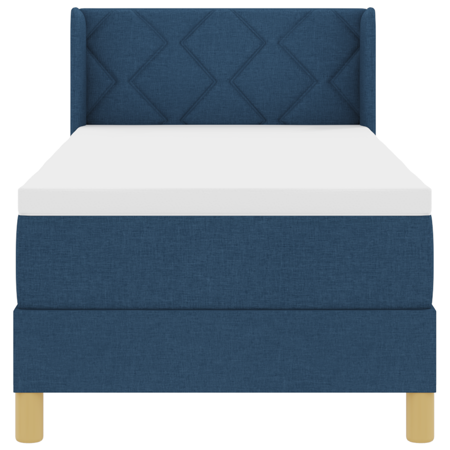 Boxspringbed met matras stof blauw 80x200 cm