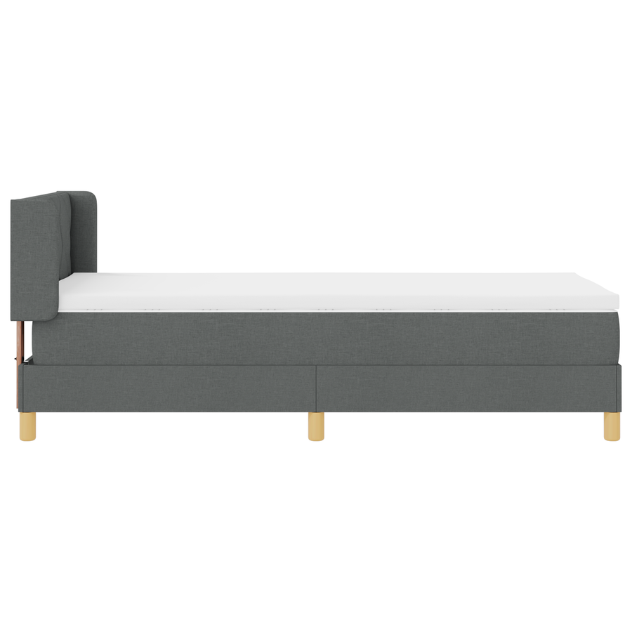 Boxspringbed met matras stof donkergrijs 90x190 cm