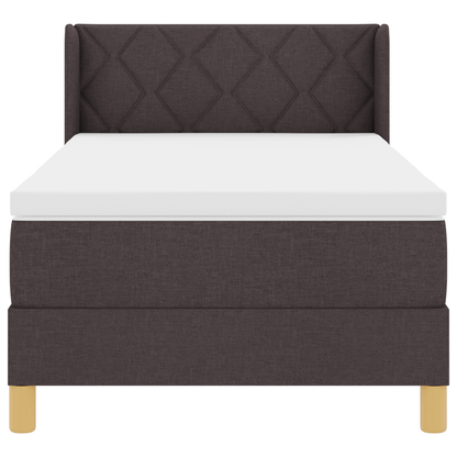 Boxspring Bed met Matras Donkerbruin 90x190 cm Stof