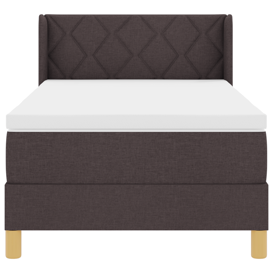 Boxspring Bed met Matras Donkerbruin 90x190 cm Stof