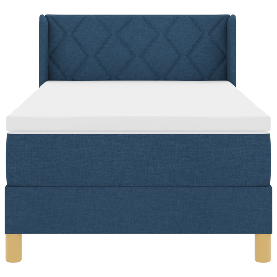 Boxspringbed met matras stof blauw 90x190 cm