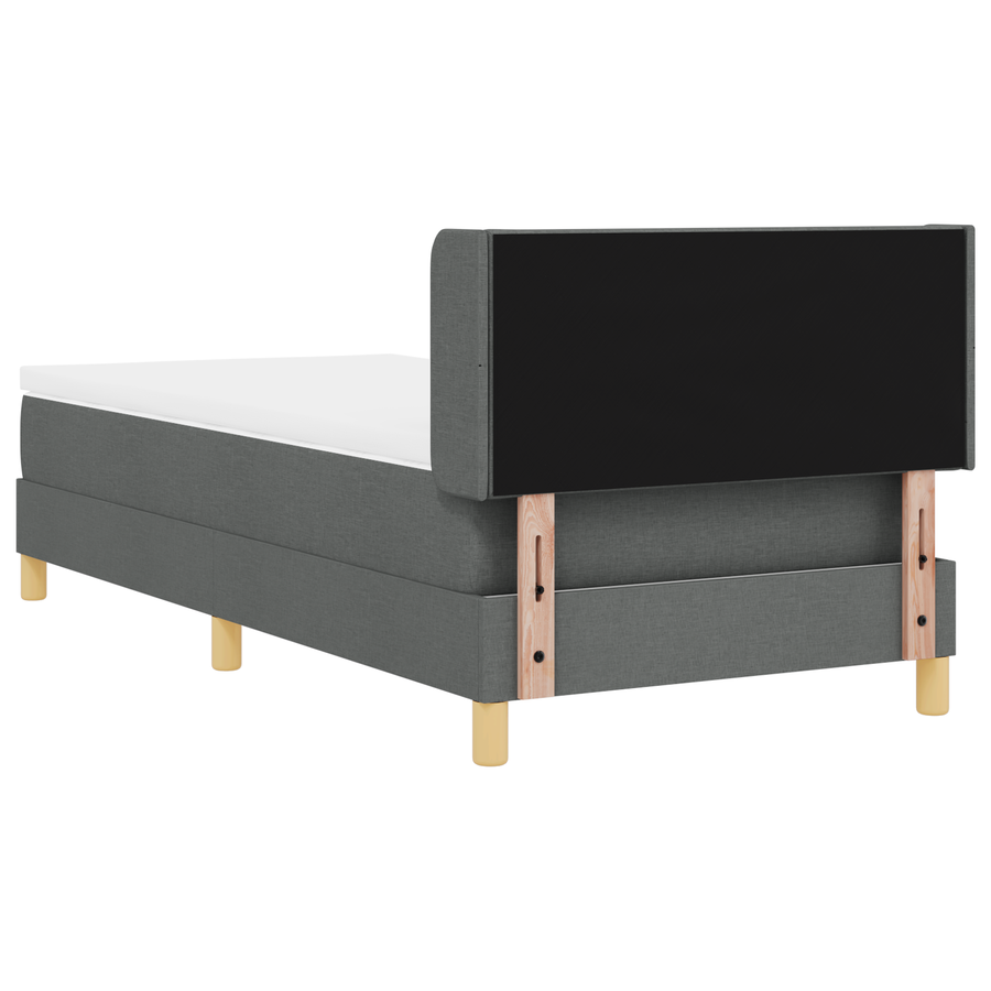 Boxspringbed met matras stof donkergrijs 90x200 cm