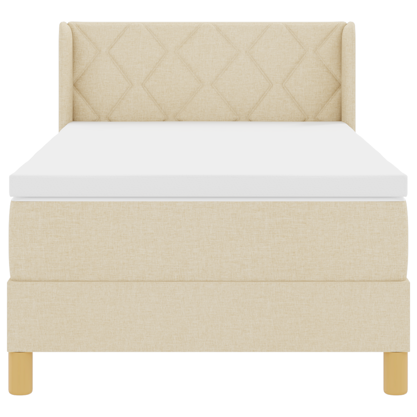 Boxspringbed met matras stof crèmekleurig 90x200 cm