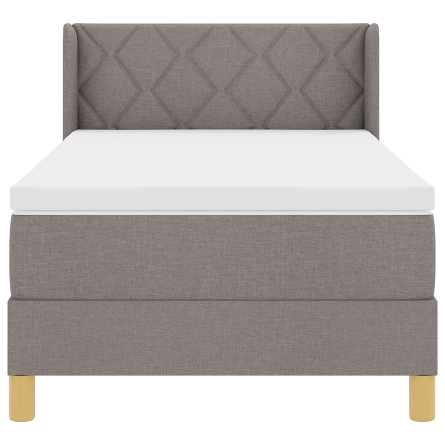 Boxspringbed met matras stof taupe 100x200 cm