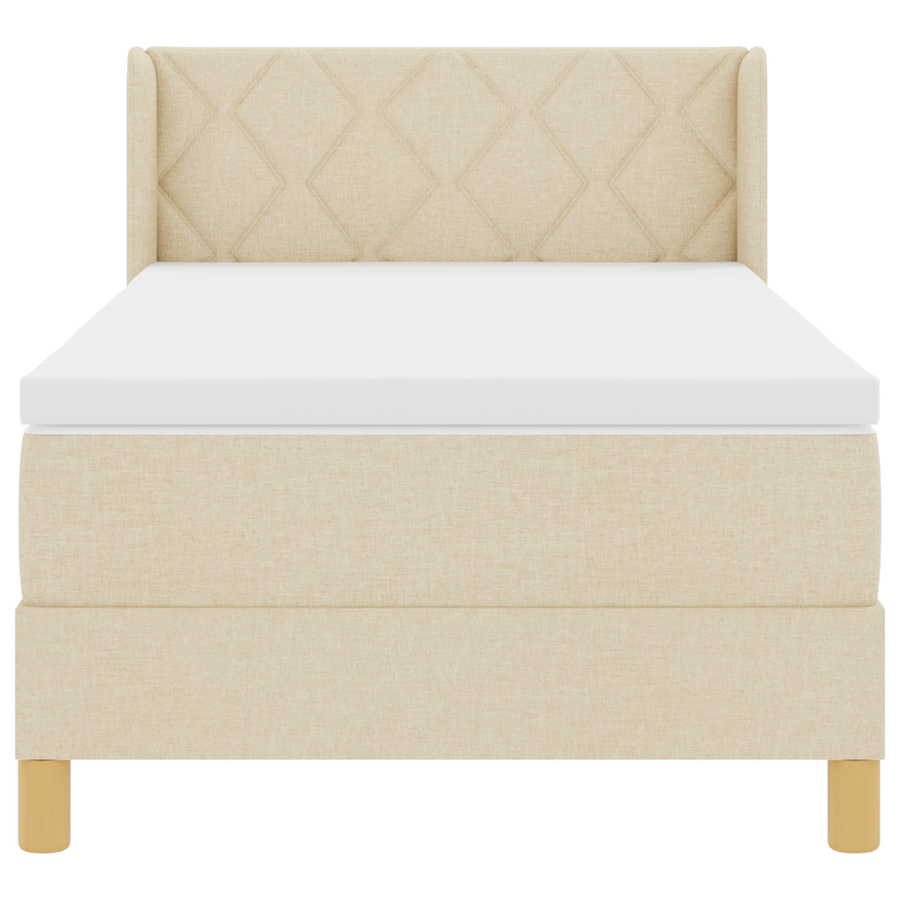 Boxspringbed met matras stof crèmekleurig 100x200 cm