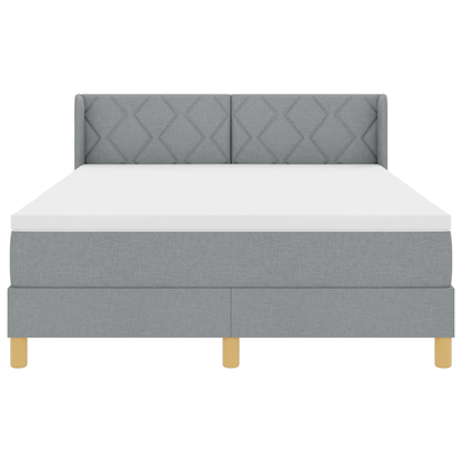 Boxspringbed met matras stof lichtgrijs 160x200 cm