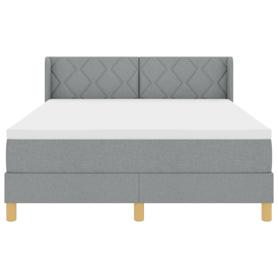Boxspringbed met matras stof lichtgrijs 160x200 cm