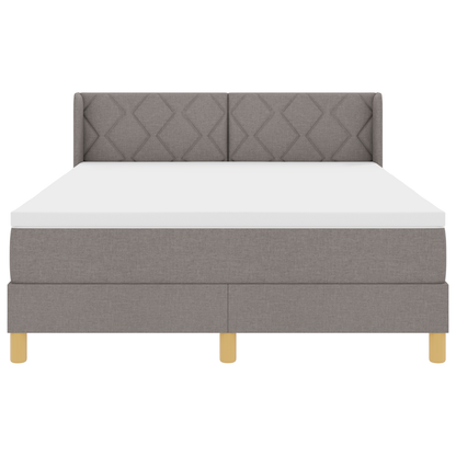 Boxspringbed met matras stof taupe 160x200 cm