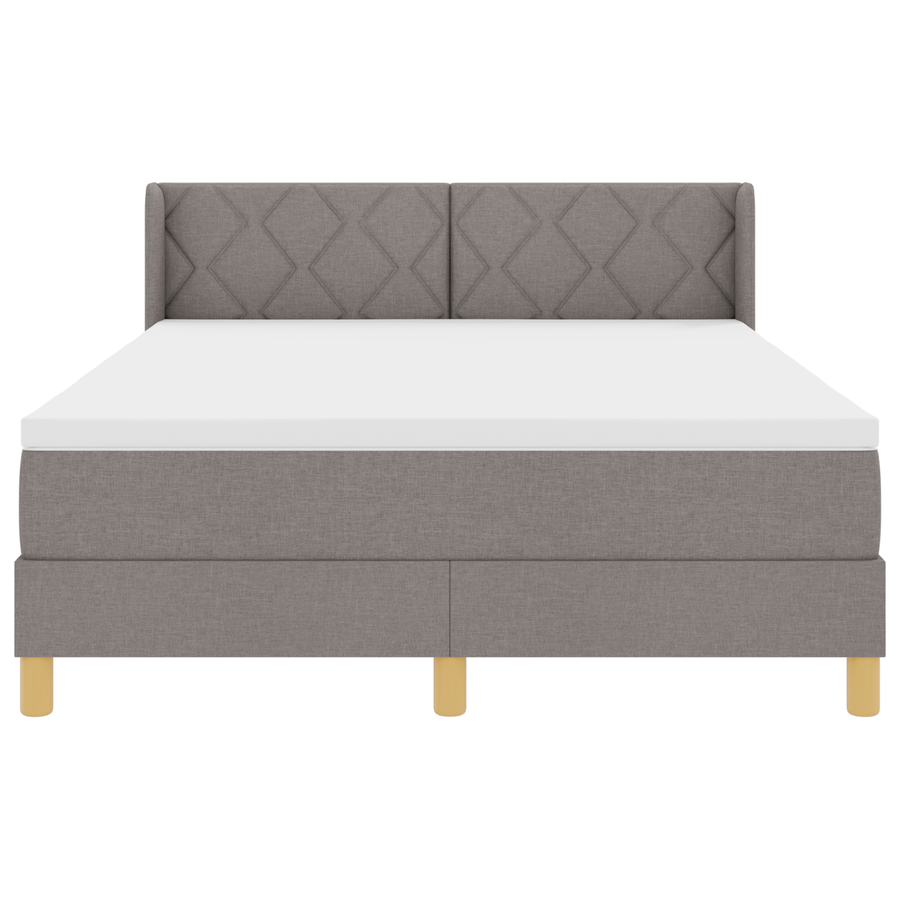 Boxspringbed met matras stof taupe 160x200 cm