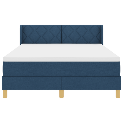 Boxspringbed met matras stof blauw 160x200 cm