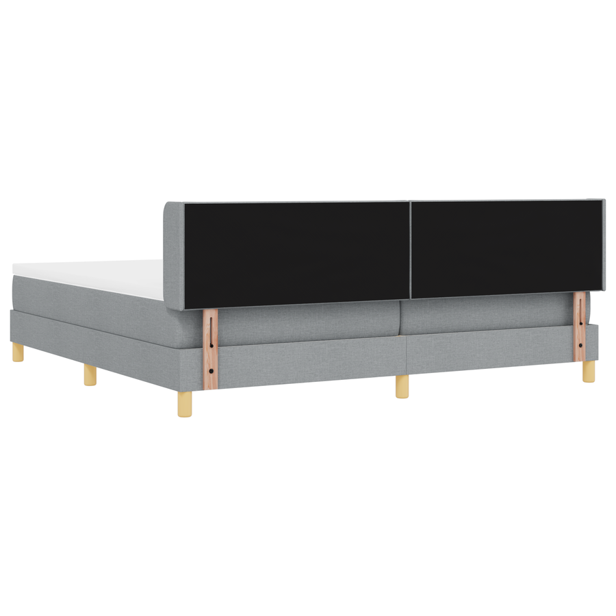 Boxspringbed met matras stof lichtgrijs 200x200 cm