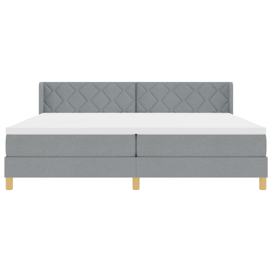 Boxspringbed met matras stof lichtgrijs 200x200 cm