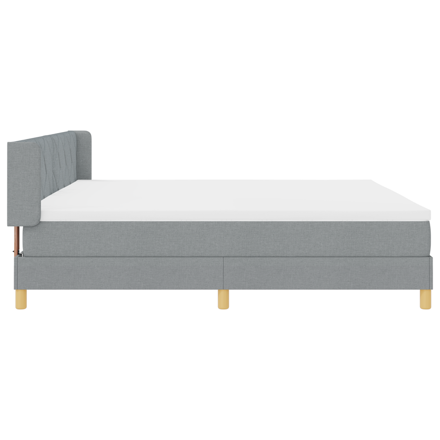 Boxspringbed met matras stof lichtgrijs 200x200 cm