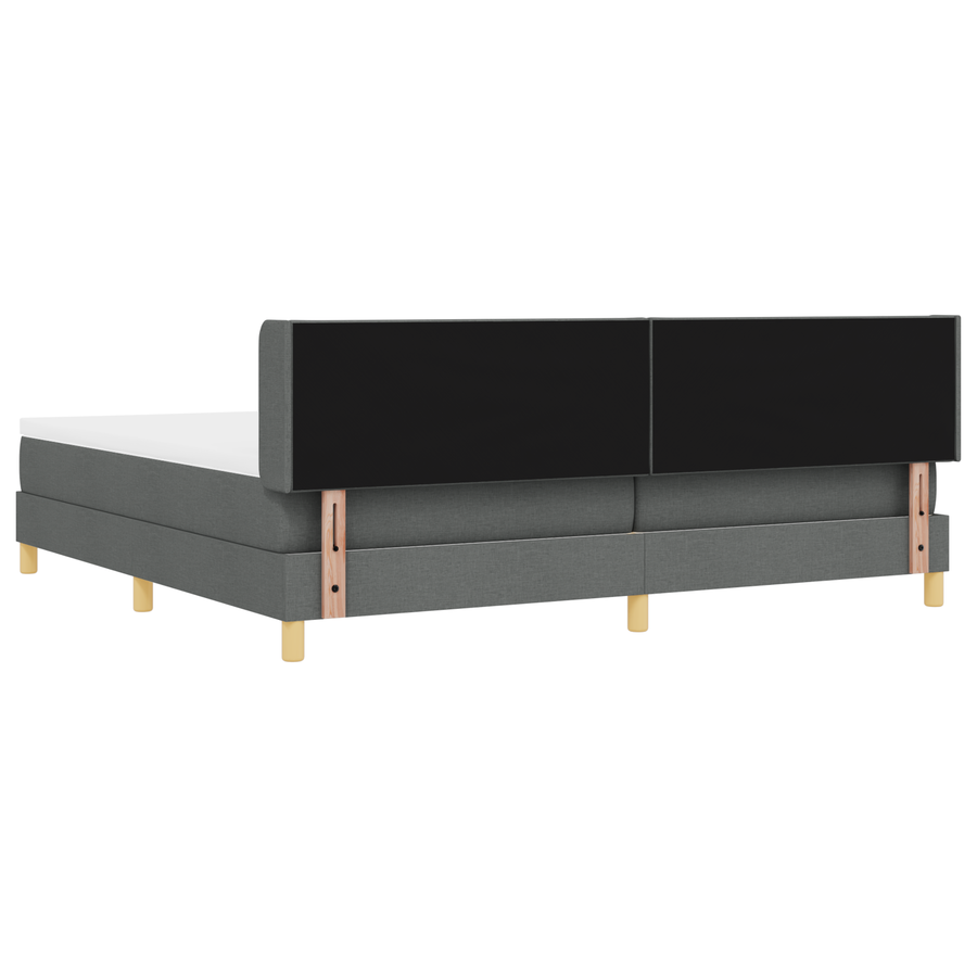 Boxspringbed met matras stof donkergrijs 200x200 cm