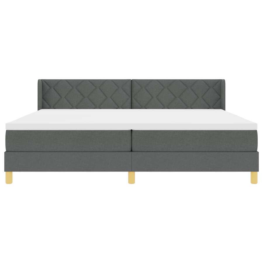 Boxspringbed met matras stof donkergrijs 200x200 cm