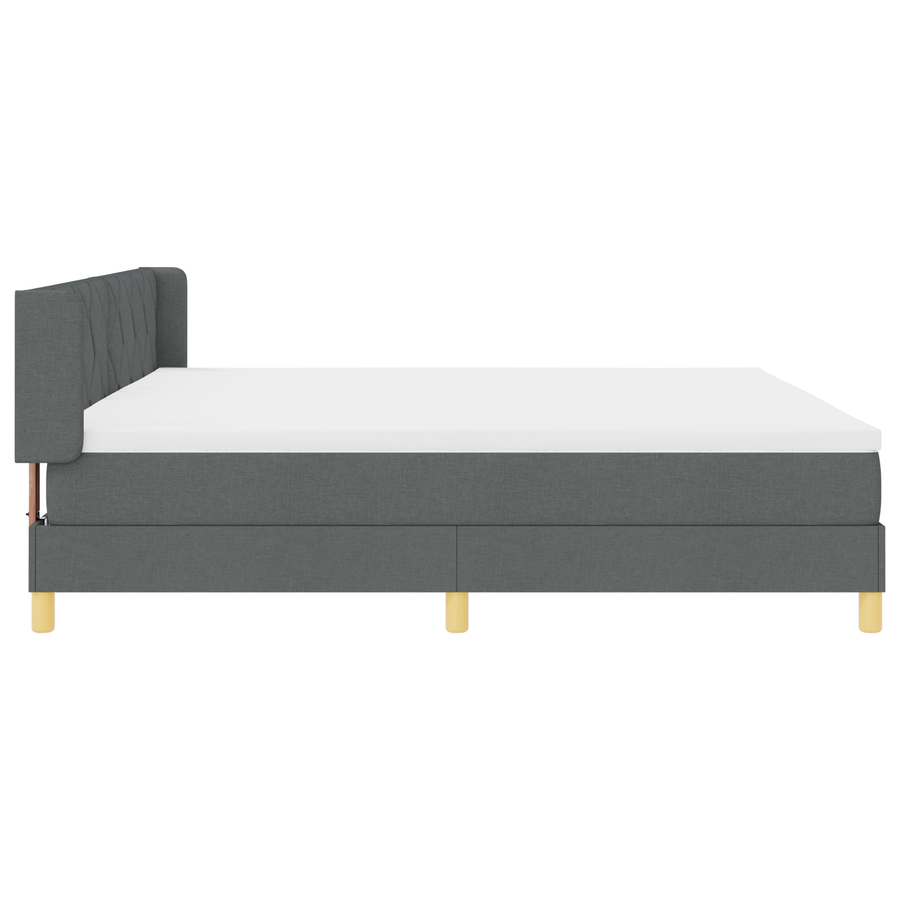 Boxspringbed met matras stof donkergrijs 200x200 cm