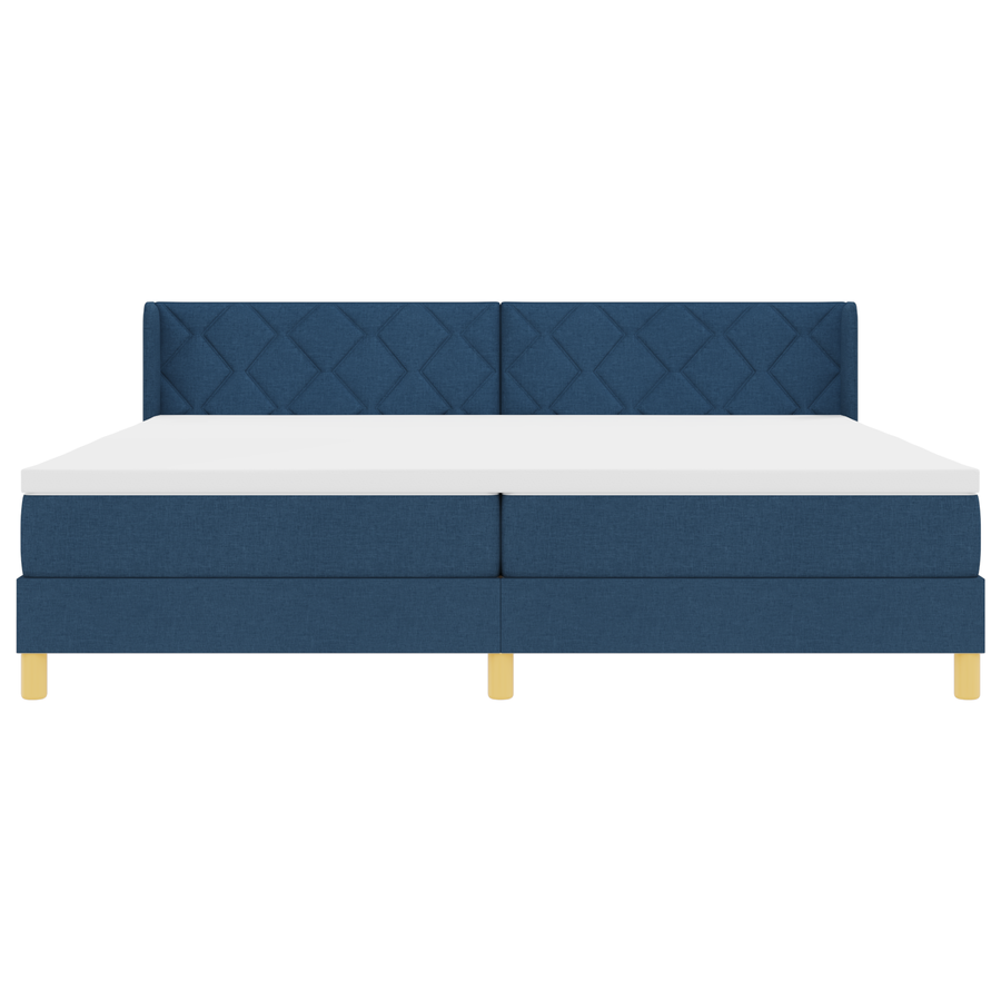 Boxspringbed met matras stof blauw 200x200 cm