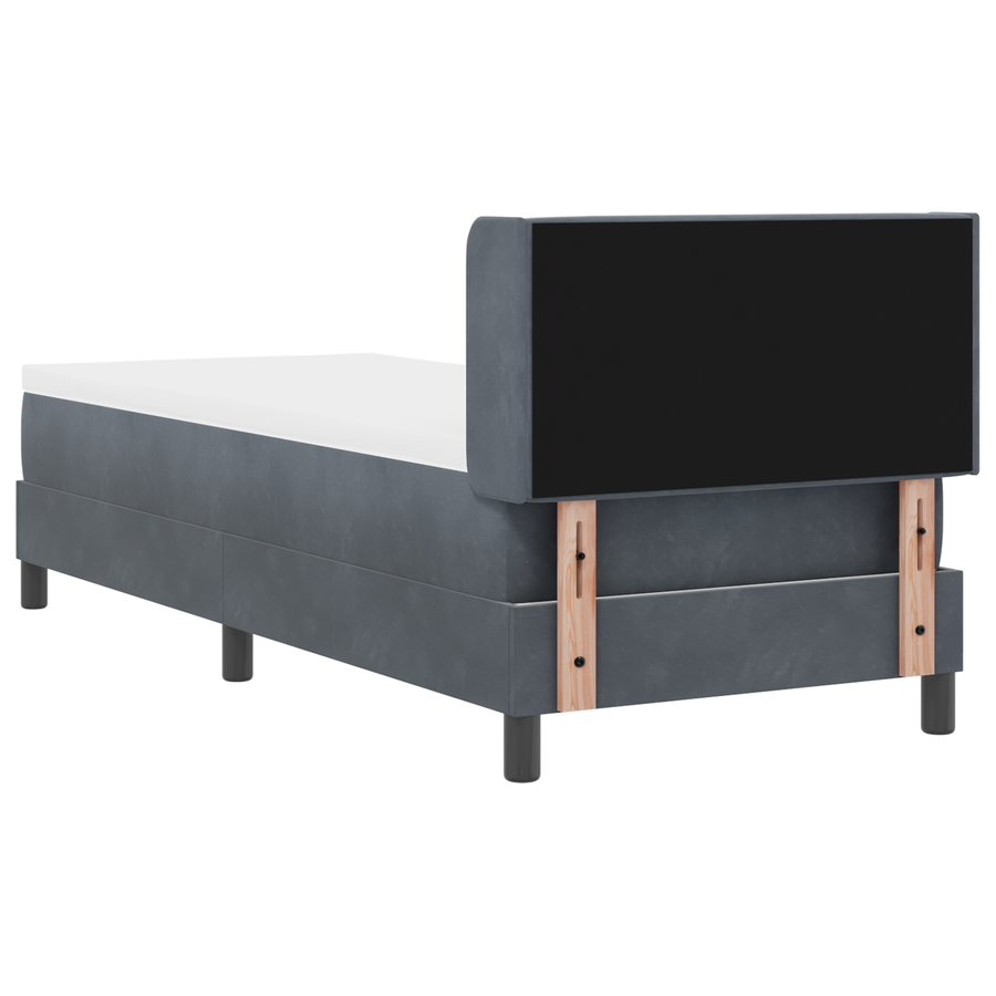 Boxspringbed met matras fluweel donkergrijs 80x200 cm