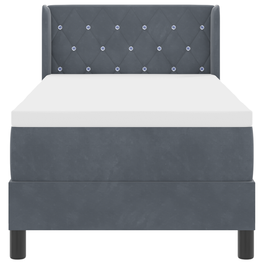 Boxspringbed met matras fluweel donkergrijs 80x200 cm