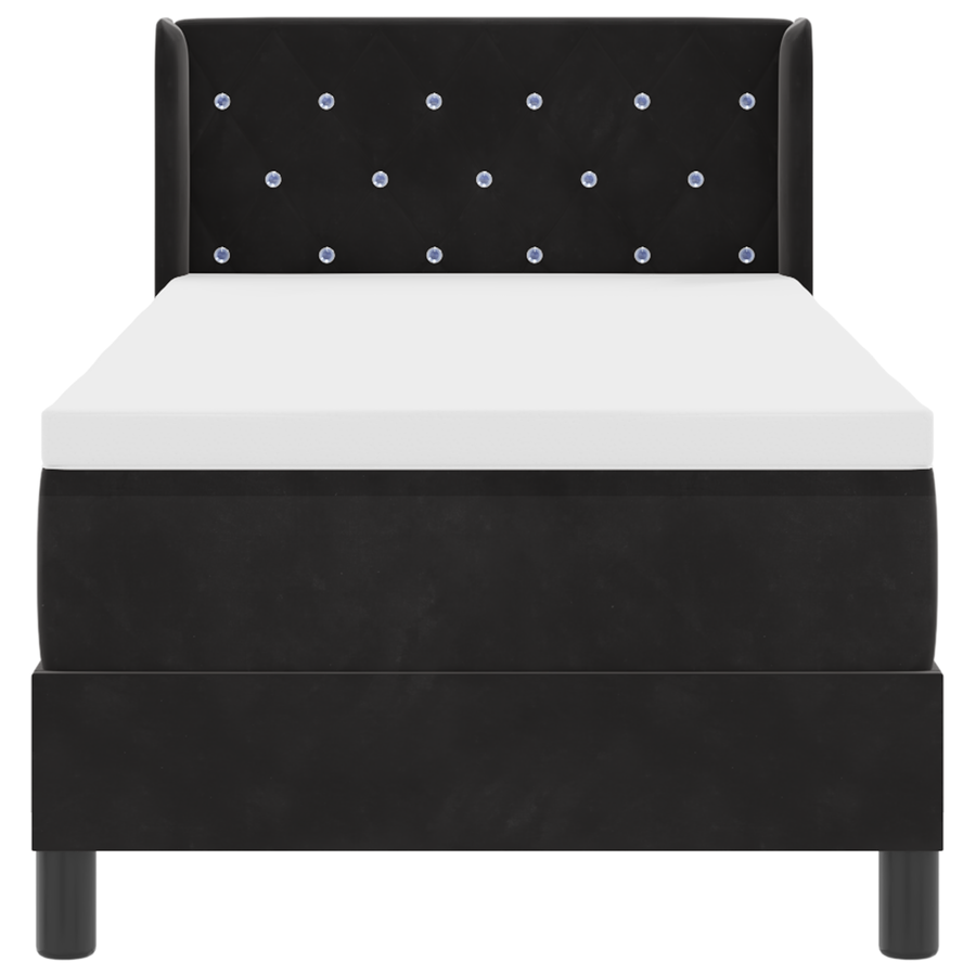 Boxspring Bed met Matras Zwart 80x200 cm Fluweel