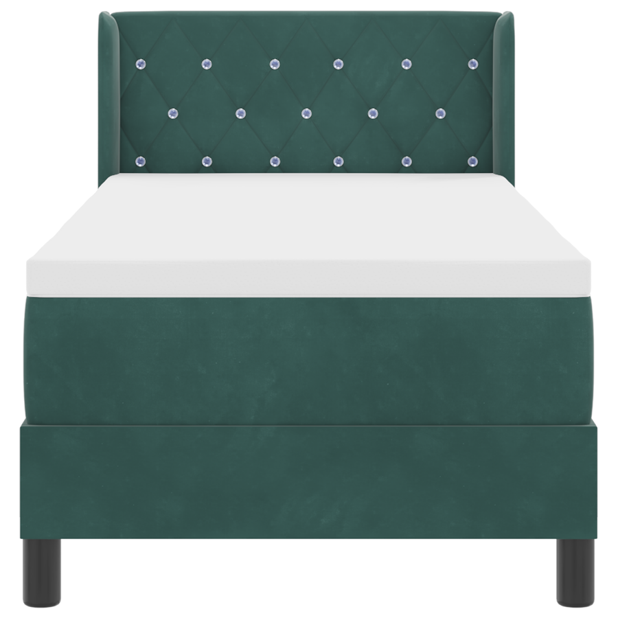 Boxspringbed met matras fluweel donkergroen 80x200 cm