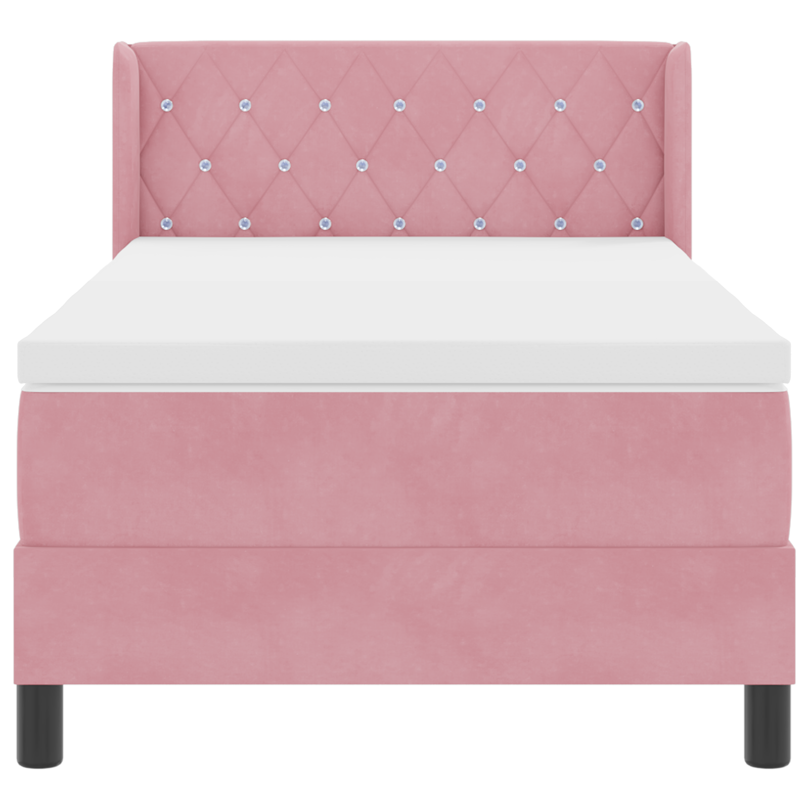 Boxspringbed met matras fluweel roze 90x190 cm