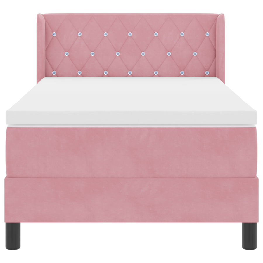 Boxspringbed met matras fluweel roze 90x190 cm