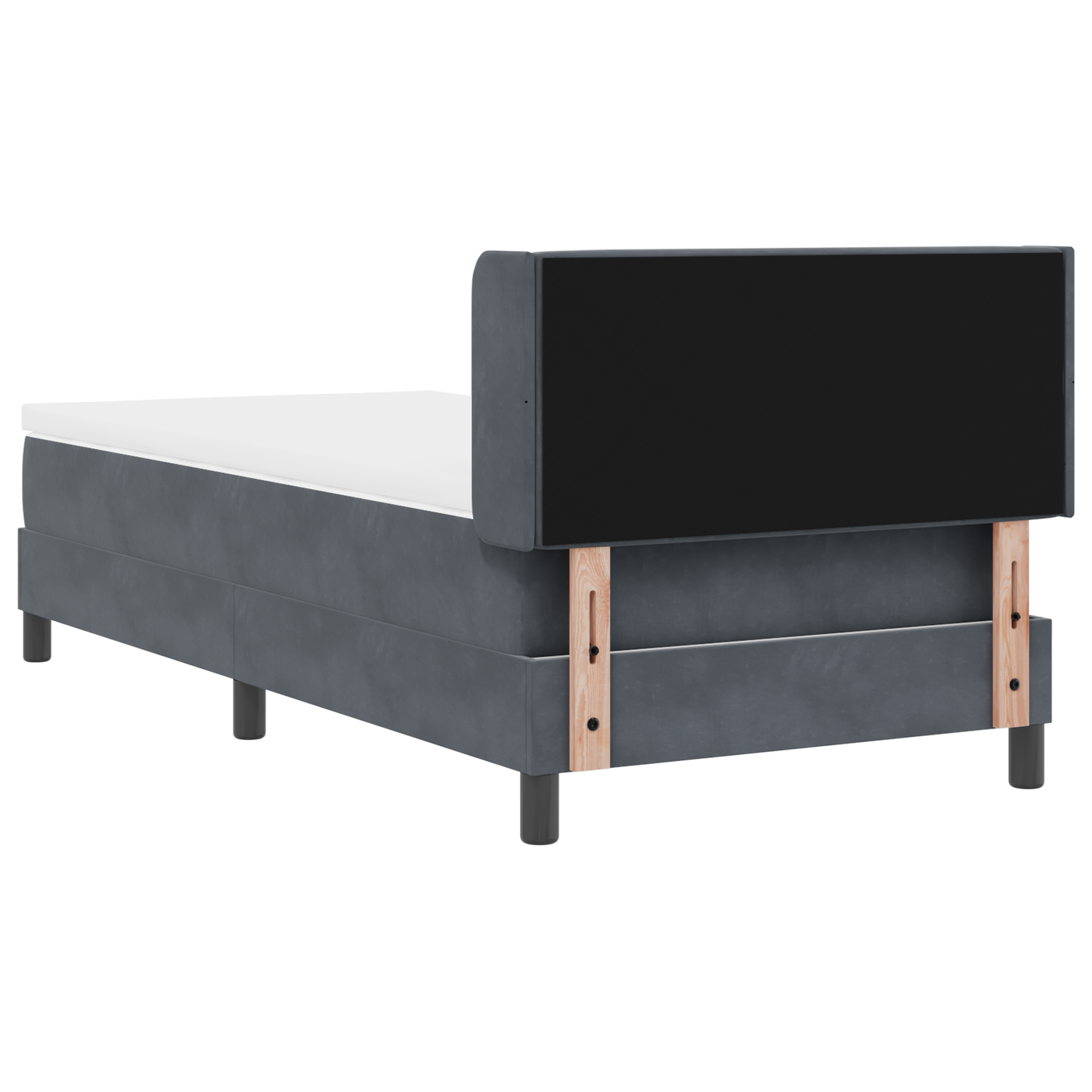 Boxspringbed met matras fluweel donkergrijs 90x200 cm