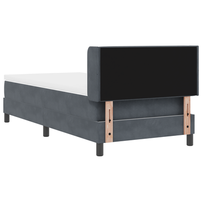 Boxspringbed met matras fluweel donkergrijs 90x200 cm