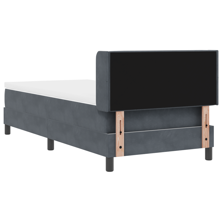 Boxspringbed met matras fluweel donkergrijs 90x200 cm