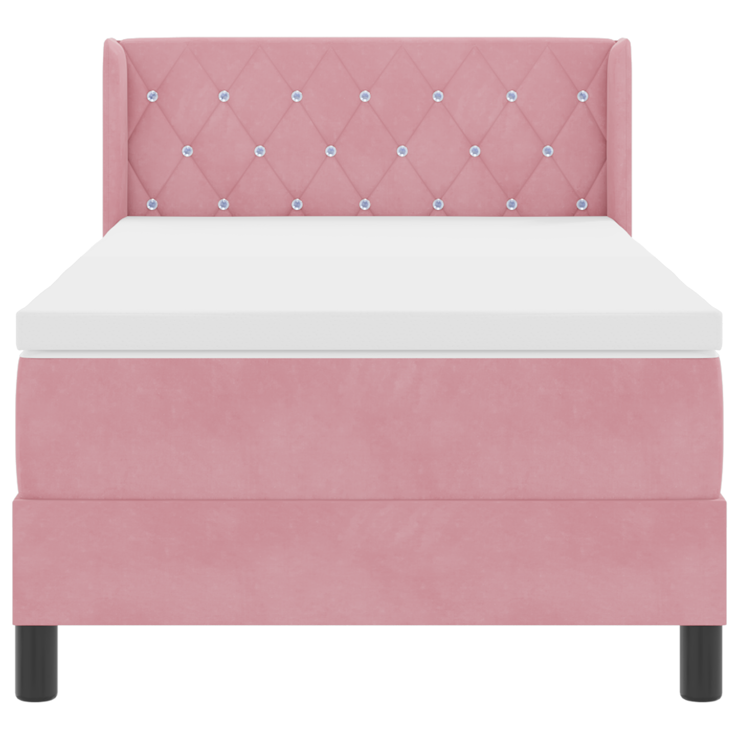 Boxspringbed met matras fluweel roze 90x200 cm