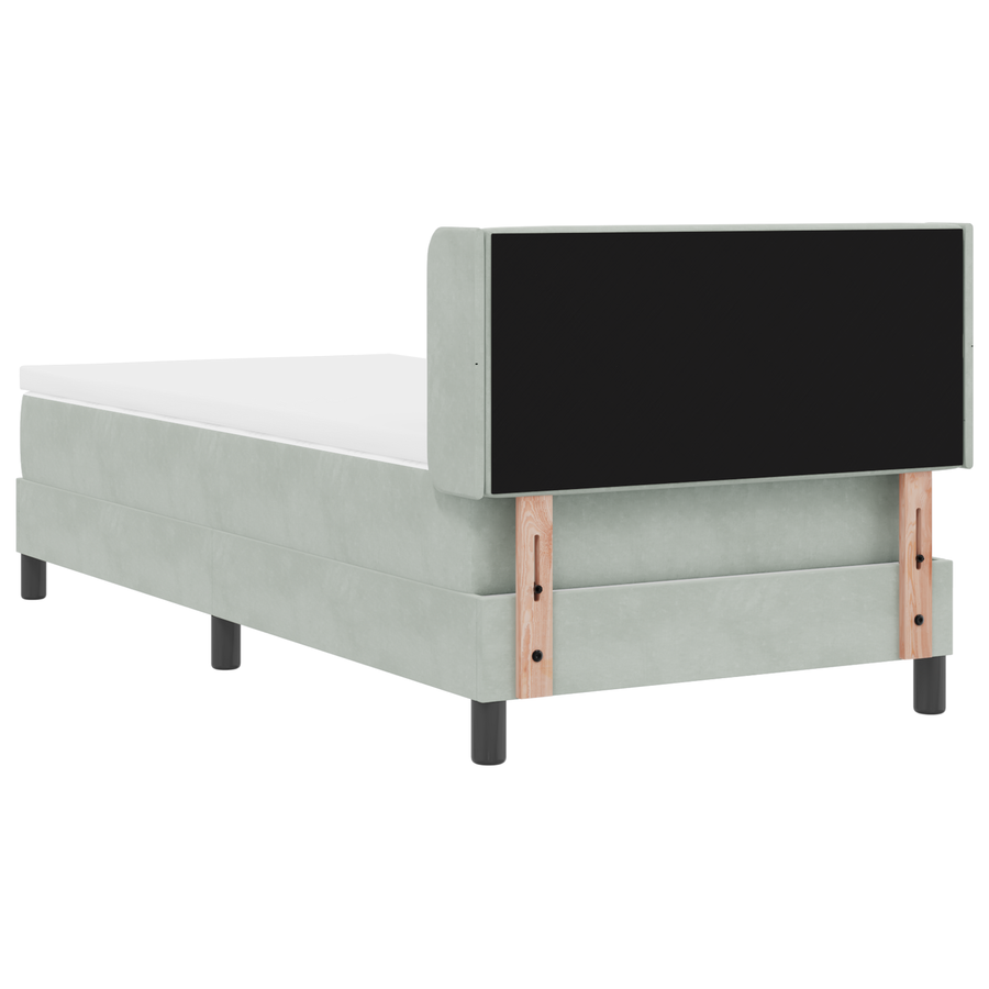 Boxspringbed met matras fluweel lichtgrijs 100x200 cm
