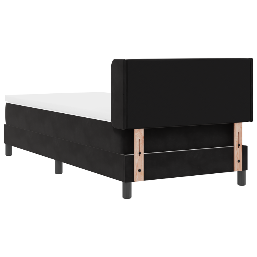 Boxspringbed met matras fluweel zwart 100x200 cm