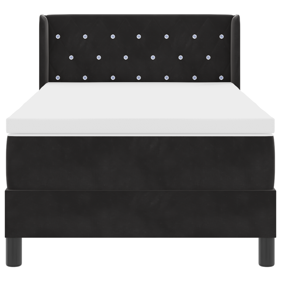Boxspringbed met matras fluweel zwart 100x200 cm
